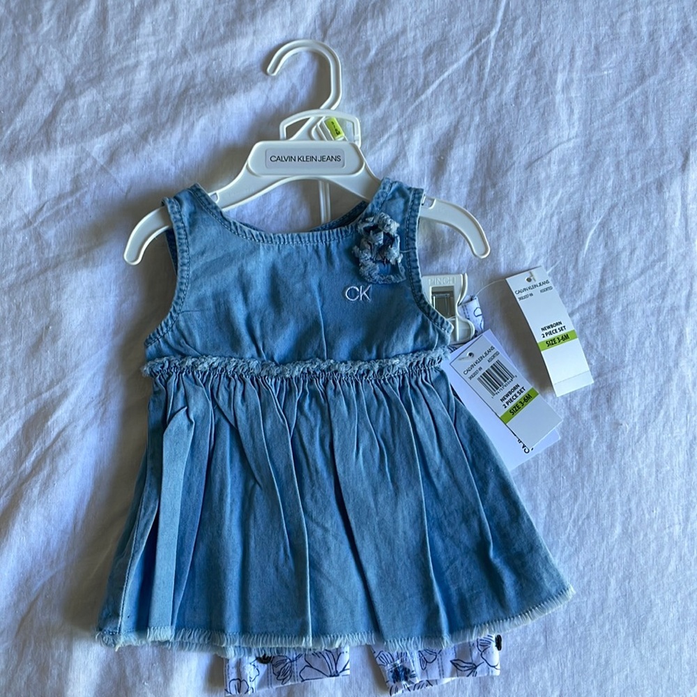 Calvin Klein Jeans Jean Baby Girl Outfit - Picture 1 of 4